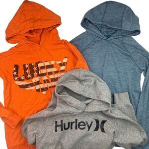 Bundle of 3 Hoodies Sweatshirts Youth Boy Size Medium Hurley Lucky Brand Target